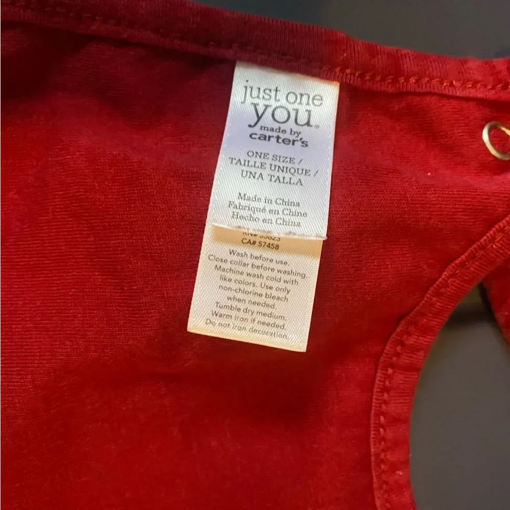 Carters just one you baby red football helmet print bib